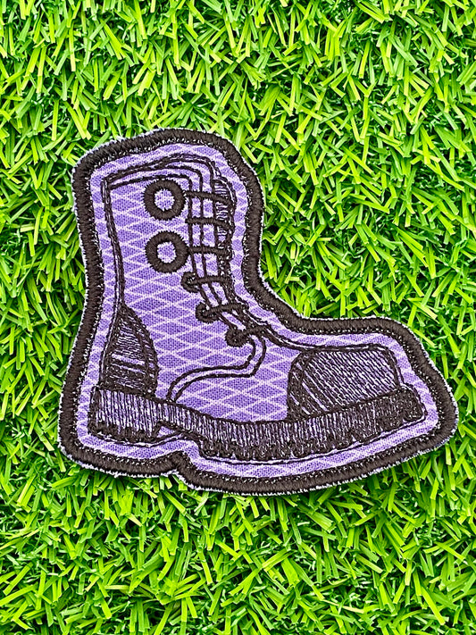 The Purple Boot embroidered patch