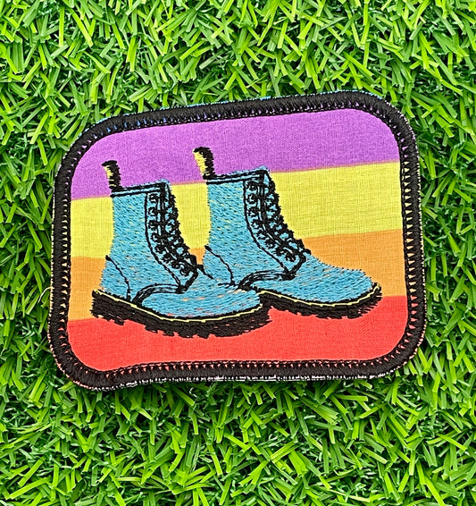 Rainbow Double Boot Embroidery Patch