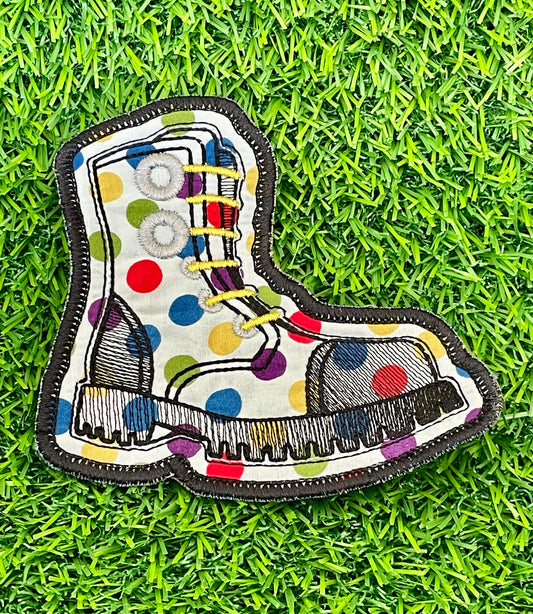 The Dotty Boot embroidered patch