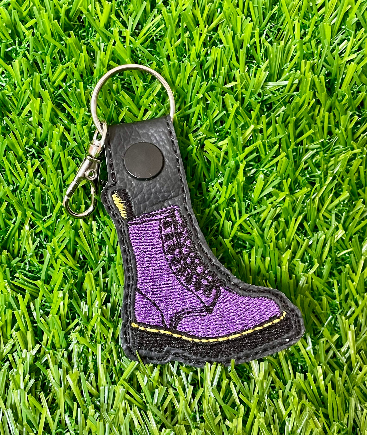 Boot Keyring on Black (various colours available)