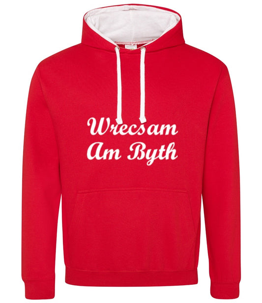 Wrecsam Am Byth Contrast Hood Hoodie (Adult)