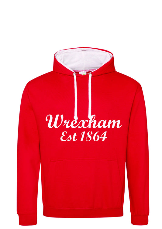 Wrexham Est 1864 Contrast Hood Hoodie (Adult)