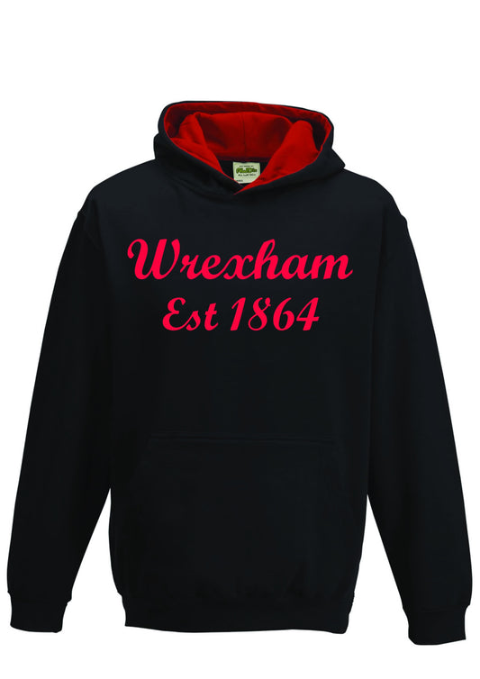 Wrexham Est 1864 Contrast Hood Hoodie (Childrens)