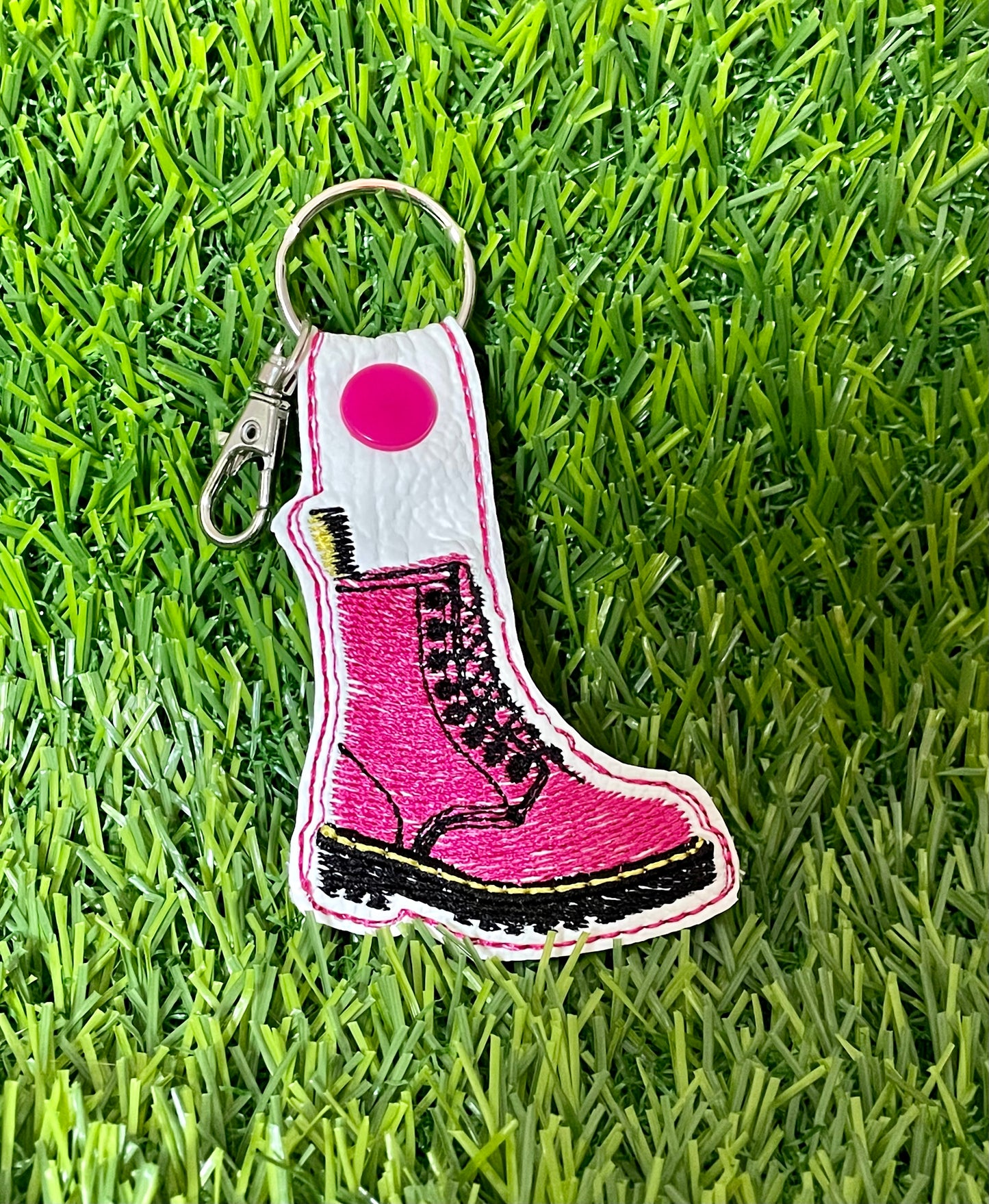 Boot Keyring on White (various colours available)