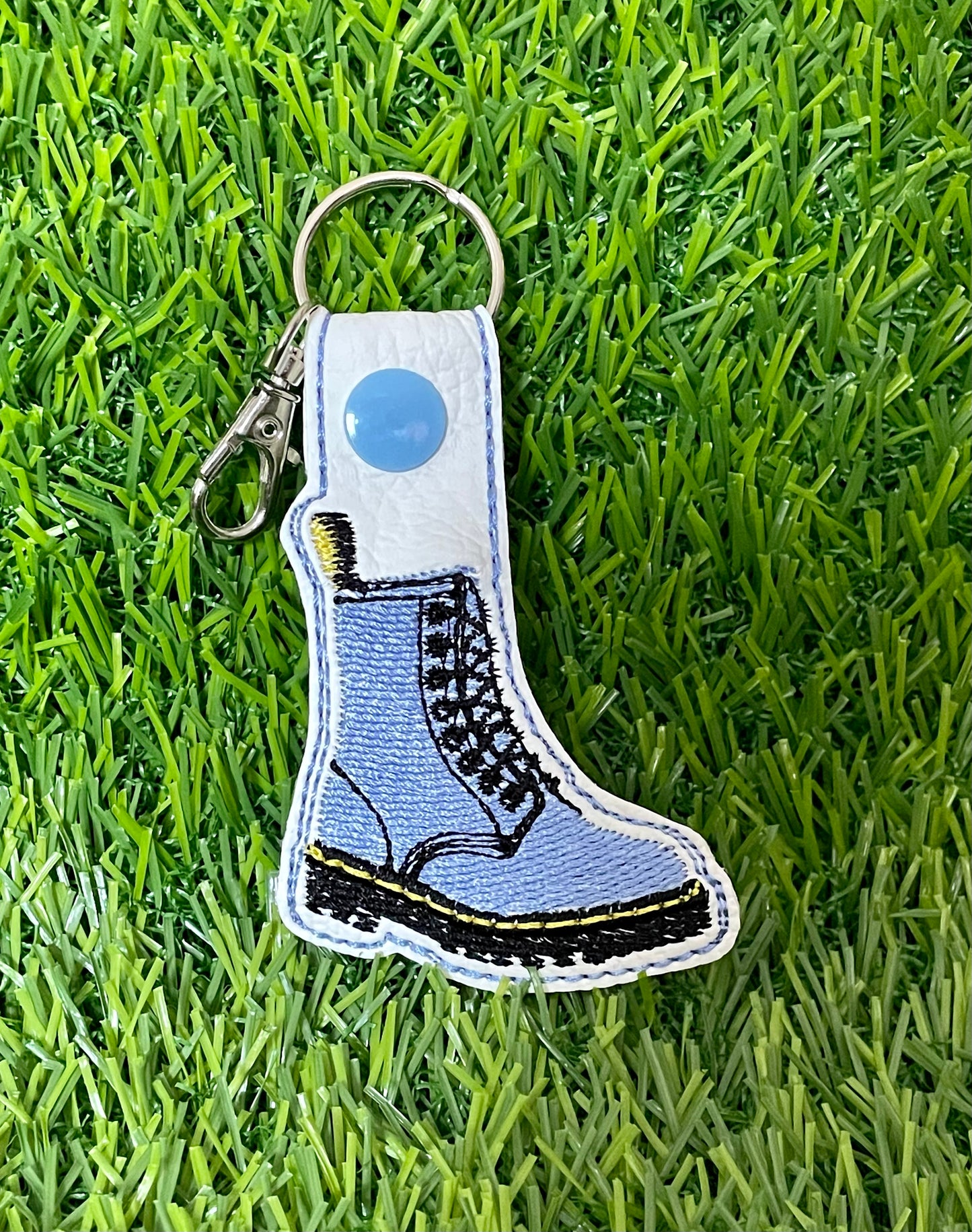 Boot Keyring on White (various colours available)