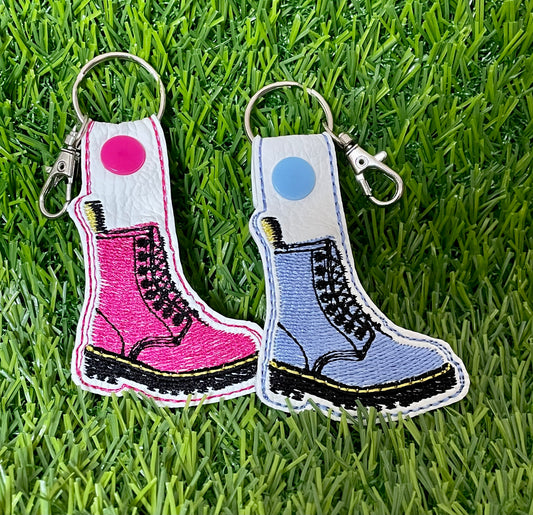 Boot Keyring on White (various colours available)