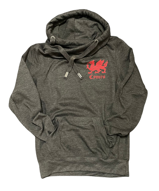 Wales, Welsh Dragon Cross Neck Hoodie
