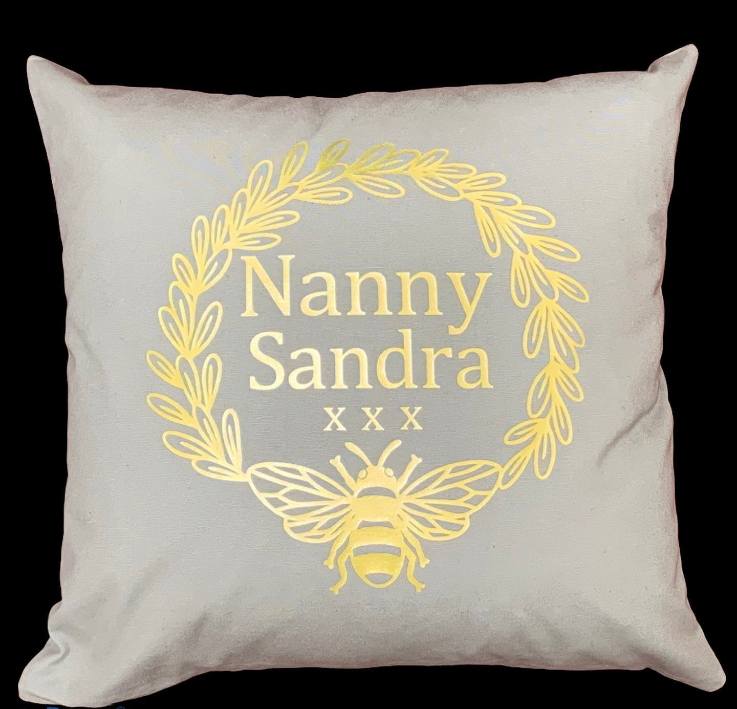 Personalised Bee Wreath Cushion