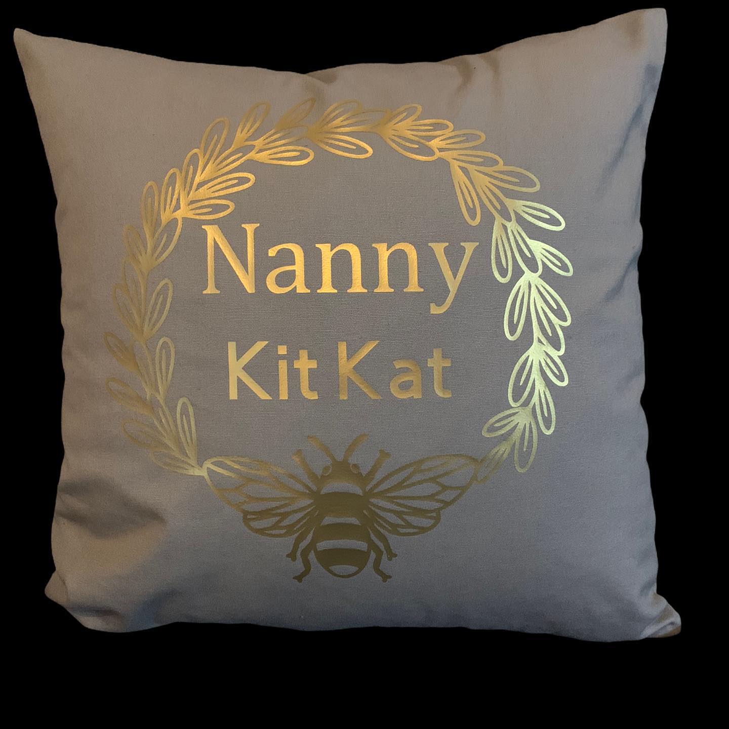 Personalised Bee Wreath Cushion