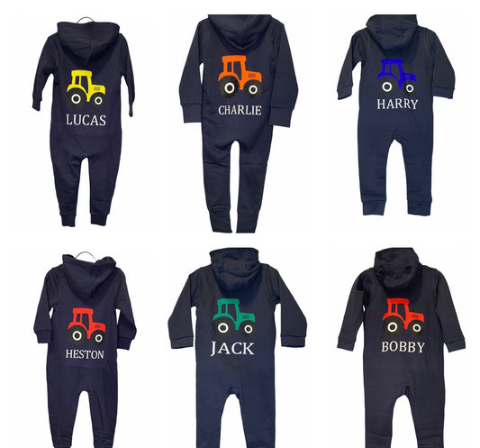 Personalised Tractor Onesie