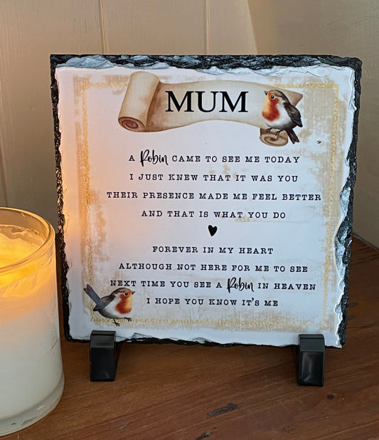 Personalised memorial slate